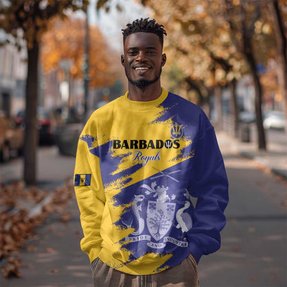 Barbados Royals Cricket Custom Sweatshirt Coat Of Arms Flag Style - African Pride