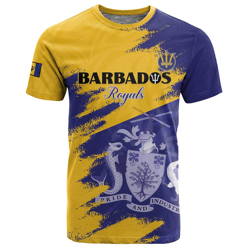 Barbados Royals Cricket Custom T shirt Coat Of Arms Flag Style - African Pride