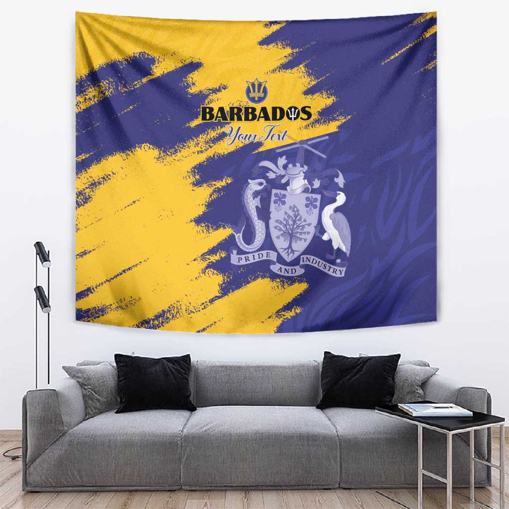 Barbados Royals Cricket Custom Tapestry Coat Of Arms Flag Style - African Pride