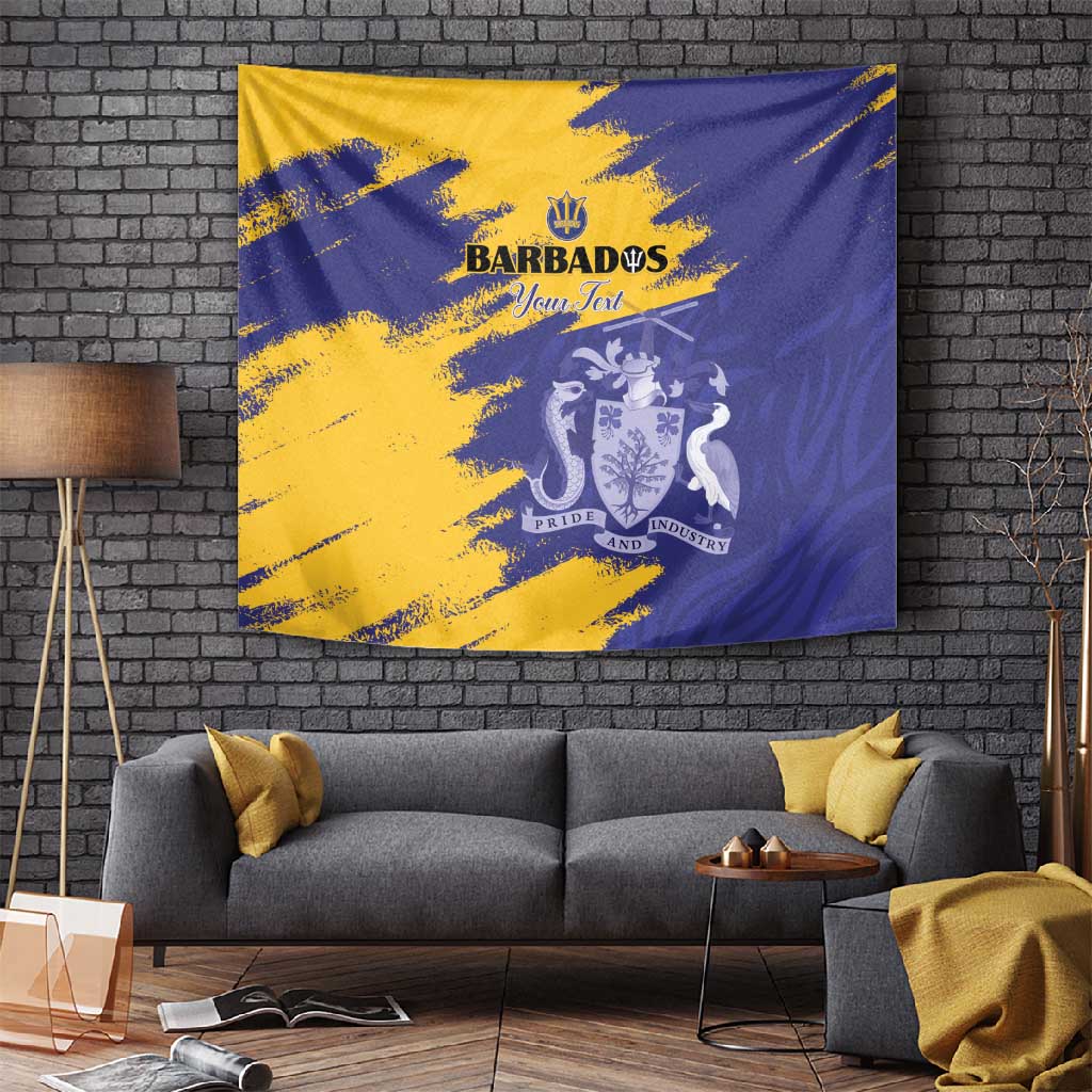 Barbados Royals Cricket Custom Tapestry Coat Of Arms Flag Style - African Pride