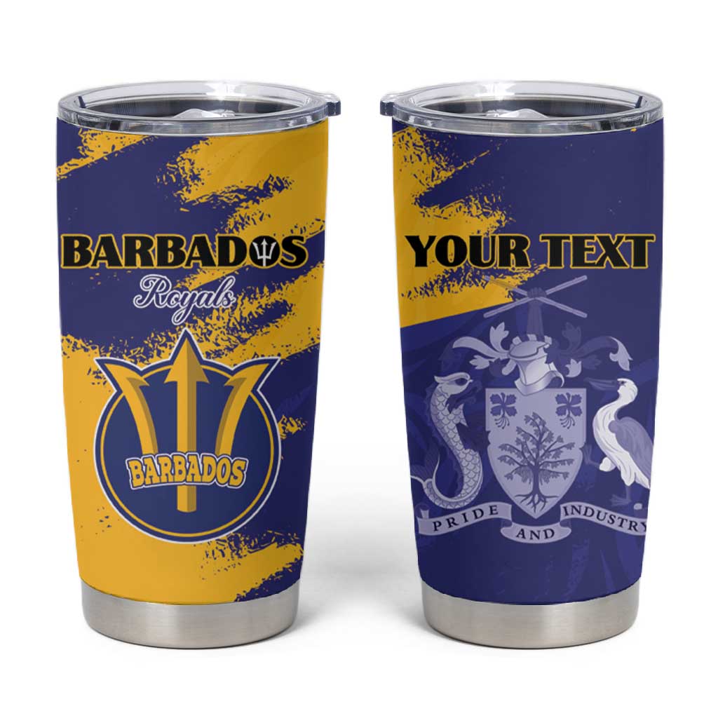Barbados Royals Cricket Custom Tumbler Cup Coat Of Arms Flag Style - African Pride