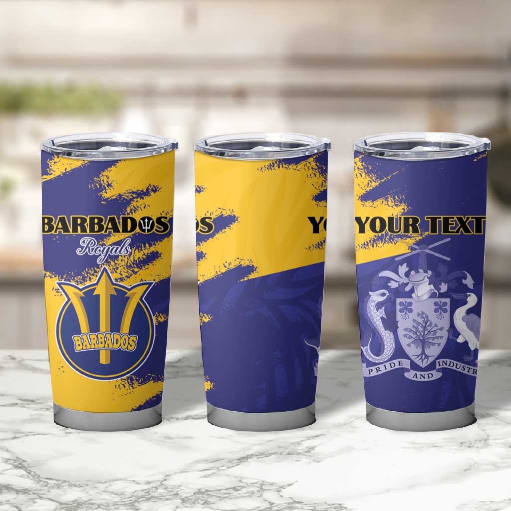 Barbados Royals Cricket Custom Tumbler Cup Coat Of Arms Flag Style - African Pride
