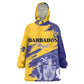 Barbados Royals Cricket Custom Wearable Blanket Hoodie Coat Of Arms Flag Style - African Pride