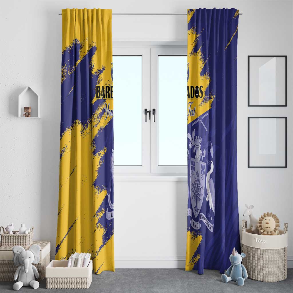 Barbados Royals Cricket Custom Window Curtain Coat Of Arms Flag Style - African Pride