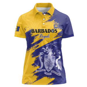 Barbados Royals Cricket Custom Women Polo Shirt Coat Of Arms Flag Style - African Pride
