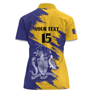 Barbados Royals Cricket Custom Women Polo Shirt Coat Of Arms Flag Style - African Pride