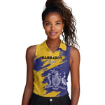 Barbados Royals Cricket Custom Women Sleeveless Polo Shirt Coat Of Arms Flag Style - African Pride