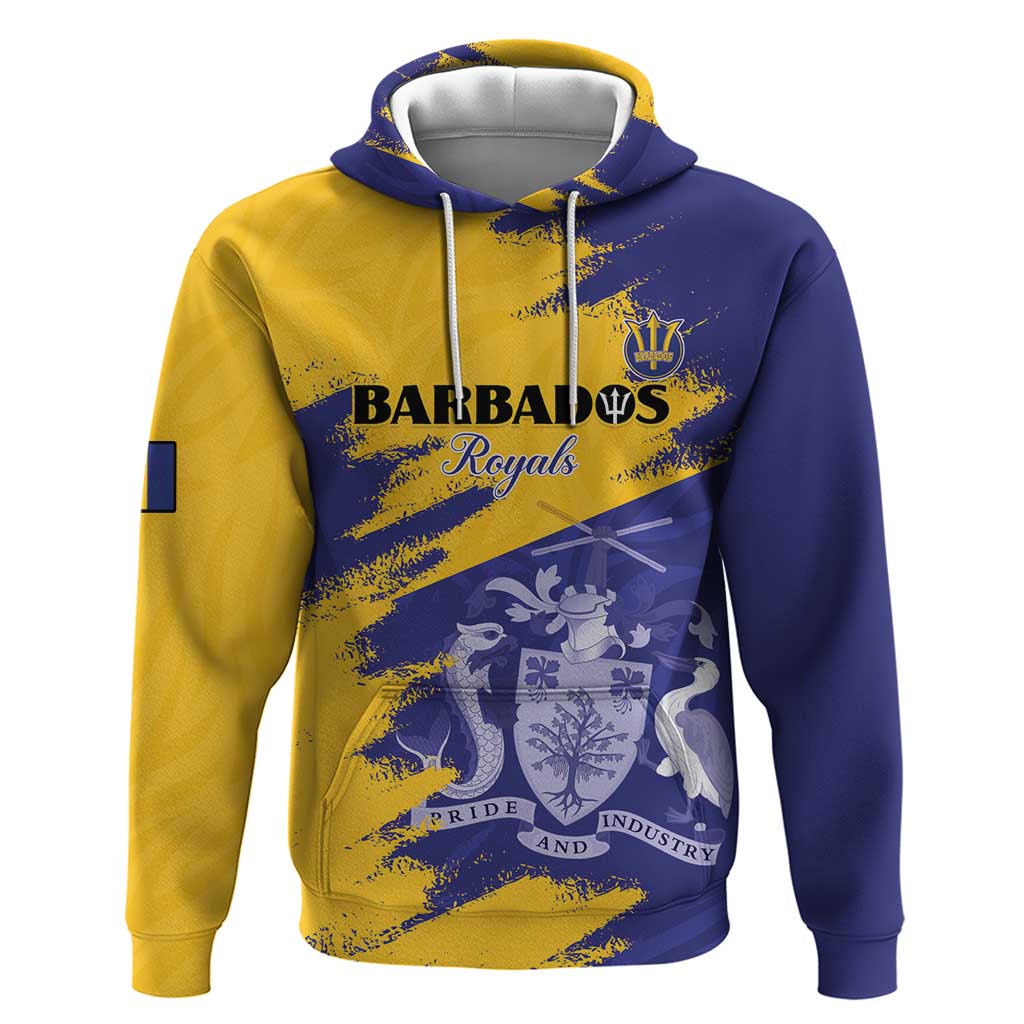 Barbados Royals Cricket Custom Zip Hoodie Coat Of Arms Flag Style - African Pride