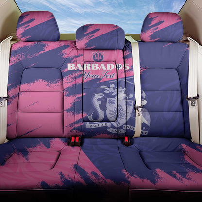 Barbados Royals Cricket Custom Back Car Seat Cover Coat Of Arms Pink - Blue Color - African Pride