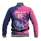 Barbados Royals Cricket Custom Baseball Jacket Coat Of Arms Pink - Blue Color - African Pride