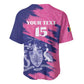 Barbados Royals Cricket Custom Baseball Jersey Coat Of Arms Pink - Blue Color - African Pride