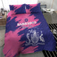 Barbados Royals Cricket Custom Bedding Set Coat Of Arms Pink - Blue Color - African Pride