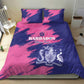 Barbados Royals Cricket Custom Bedding Set Coat Of Arms Pink - Blue Color - African Pride