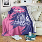 Barbados Royals Cricket Custom Blanket Coat Of Arms Pink - Blue Color - African Pride