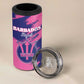 Barbados Royals Cricket Custom 4 in 1 Can Cooler Tumbler Coat Of Arms Pink - Blue Color - African Pride