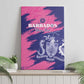 Barbados Royals Cricket Custom Canvas Wall Art Coat Of Arms Pink - Blue Color - African Pride