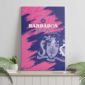 Barbados Royals Cricket Custom Canvas Wall Art Coat Of Arms Pink - Blue Color - African Pride