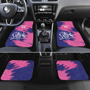Barbados Royals Cricket Custom Car Mats Coat Of Arms Pink - Blue Color - African Pride