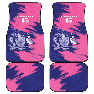 Barbados Royals Cricket Custom Car Mats Coat Of Arms Pink - Blue Color - African Pride