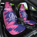 Barbados Royals Cricket Custom Car Seat Cover Coat Of Arms Pink - Blue Color - African Pride