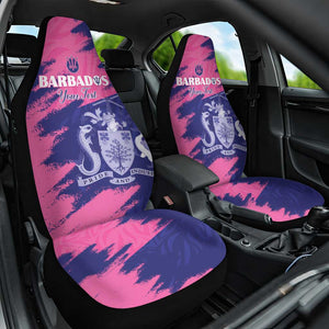 Barbados Royals Cricket Custom Car Seat Cover Coat Of Arms Pink - Blue Color - African Pride