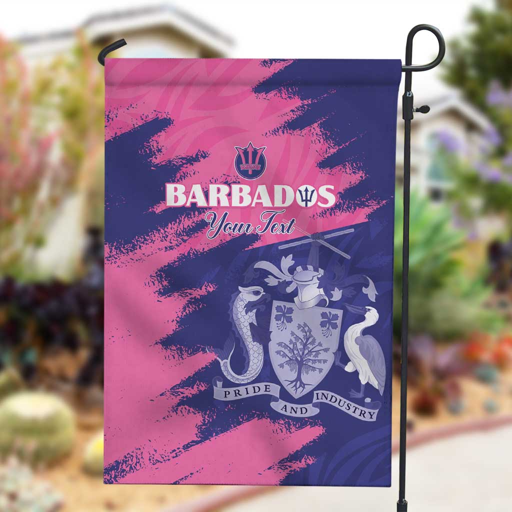Barbados Royals Cricket Custom Garden Flag Coat Of Arms Pink - Blue Color - African Pride