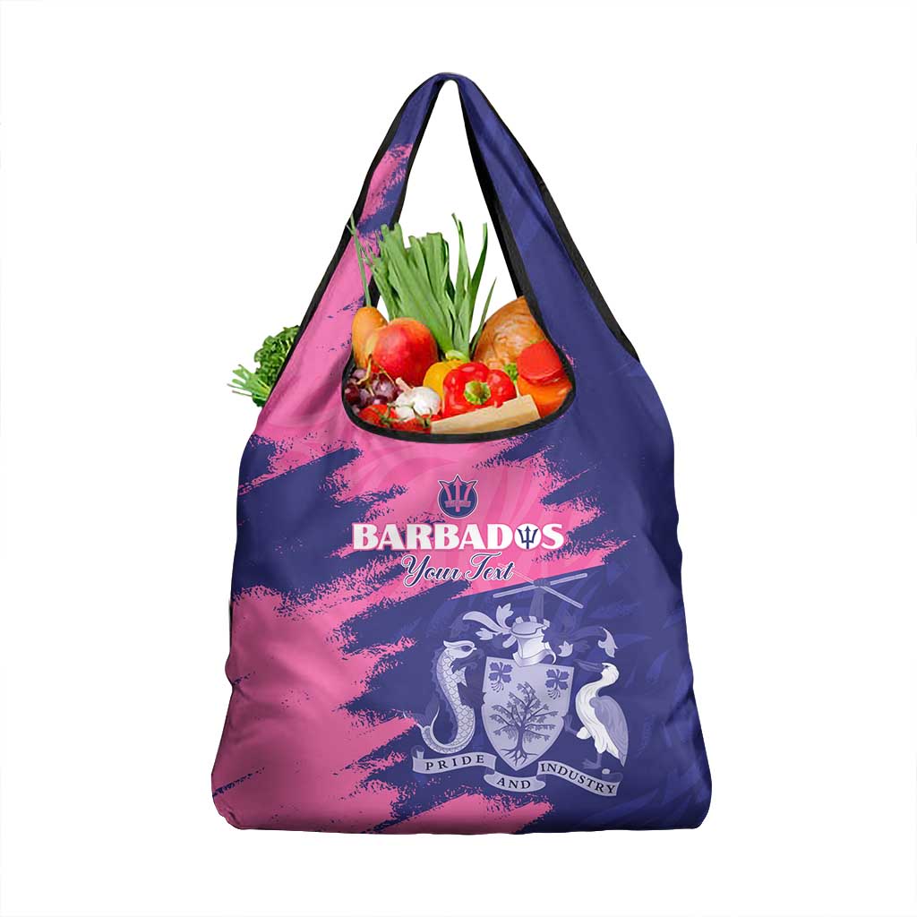 Barbados Royals Cricket Custom Grocery Bag Coat Of Arms Pink - Blue Color - African Pride