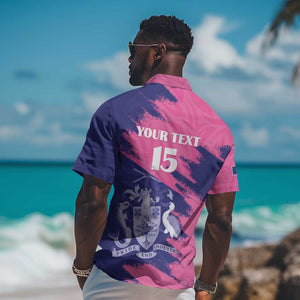 Barbados Royals Cricket Custom Hawaiian Shirt Coat Of Arms Pink - Blue Color - African Pride