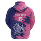 Barbados Royals Cricket Custom Hoodie Coat Of Arms Pink - Blue Color - African Pride