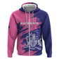 Barbados Royals Cricket Custom Hoodie Coat Of Arms Pink - Blue Color - African Pride