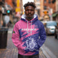 Barbados Royals Cricket Custom Hoodie Coat Of Arms Pink - Blue Color - African Pride