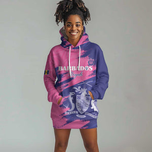 Barbados Royals Cricket Custom Hoodie Dress Coat Of Arms Pink - Blue Color - African Pride