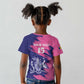 Barbados Royals Cricket Custom Kid T shirt Coat Of Arms Pink - Blue Color - African Pride