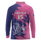 Barbados Royals Cricket Custom Long Sleeve Polo Shirt Coat Of Arms Pink - Blue Color - African Pride