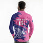 Barbados Royals Cricket Custom Long Sleeve Polo Shirt Coat Of Arms Pink - Blue Color - African Pride