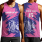 Barbados Royals Cricket Custom Men Tank Top Coat Of Arms Pink - Blue Color - African Pride