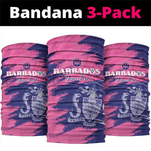 Barbados Royals Cricket Neck Gaiter Coat Of Arms Pink - Blue Color - African Pride
