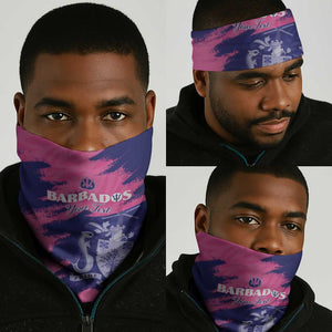 Barbados Royals Cricket Neck Gaiter Coat Of Arms Pink - Blue Color - African Pride