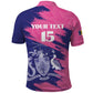 Barbados Royals Cricket Custom Polo Shirt Coat Of Arms Pink - Blue Color - African Pride