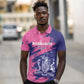 Barbados Royals Cricket Custom Polo Shirt Coat Of Arms Pink - Blue Color - African Pride