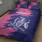 Barbados Royals Cricket Custom Quilt Bed Set Coat Of Arms Pink - Blue Color - African Pride