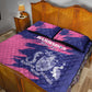 Barbados Royals Cricket Custom Quilt Bed Set Coat Of Arms Pink - Blue Color - African Pride