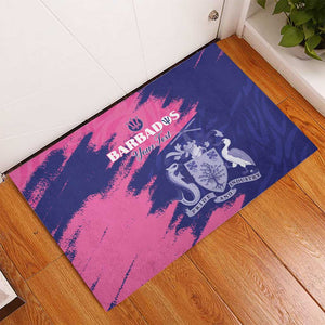 Barbados Royals Cricket Custom Rubber Doormat Coat Of Arms Pink - Blue Color - African Pride