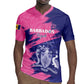 Barbados Royals Cricket Custom Rugby Jersey Coat Of Arms Pink - Blue Color - African Pride