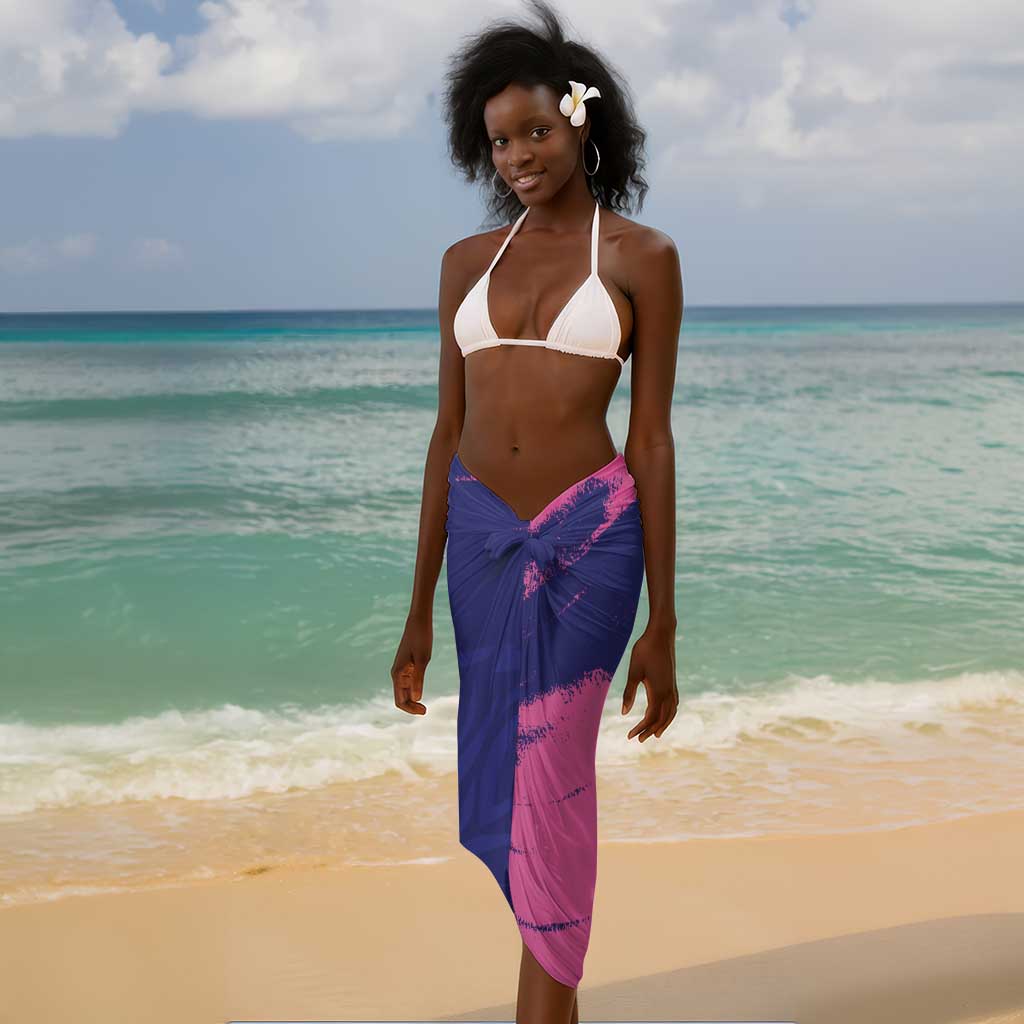 Barbados Royals Cricket Custom Sarong Coat Of Arms Pink - Blue Color - African Pride