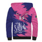 Barbados Royals Cricket Custom Sherpa Hoodie Coat Of Arms Pink - Blue Color - African Pride