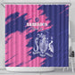 Barbados Royals Cricket Custom Shower Curtain Coat Of Arms Pink - Blue Color - African Pride