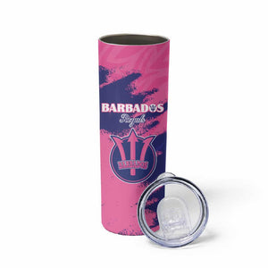 Barbados Royals Cricket Custom Skinny Tumbler Coat Of Arms Pink - Blue Color - African Pride