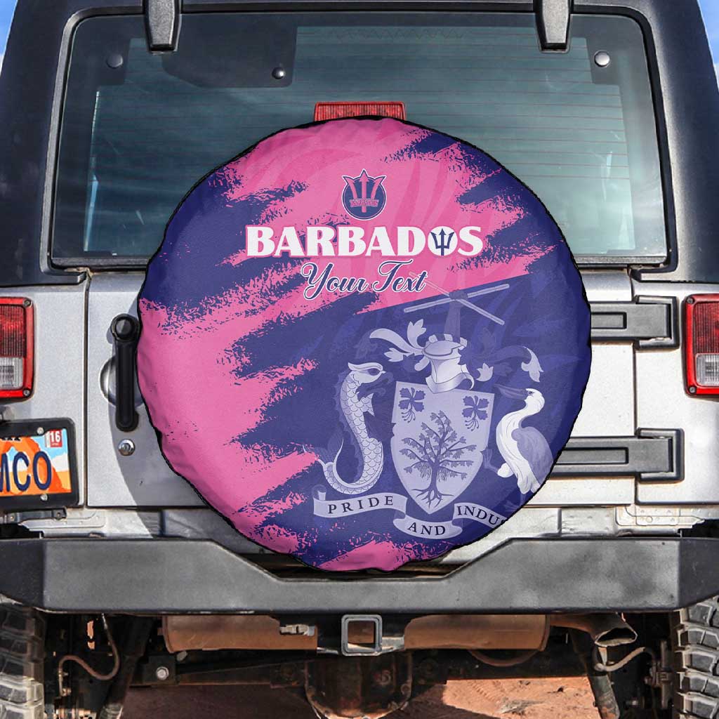 Barbados Royals Cricket Custom Spare Tire Cover Coat Of Arms Pink - Blue Color - African Pride
