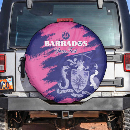 Barbados Royals Cricket Custom Spare Tire Cover Coat Of Arms Pink - Blue Color - African Pride